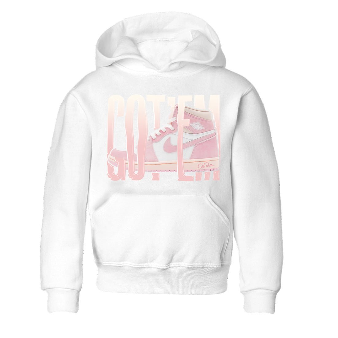 AJ1 Retro High OG Washed Pink Sneaker Match Tees Wiggling Gotem Sneaker Tees AJ1 Retro High OG Washed Pink Sneaker Release Tees Kids Shirts White 2