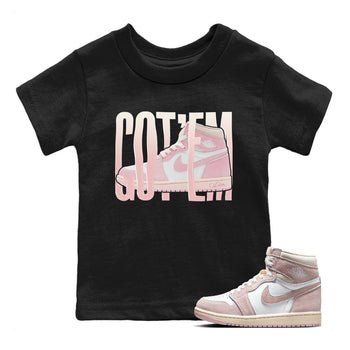 AJ1 Retro High OG Washed Pink Sneaker Match Tees Wiggling Gotem Sneaker Tees AJ1 Retro High OG Washed Pink Sneaker Release Tees Kids Shirts Black 1