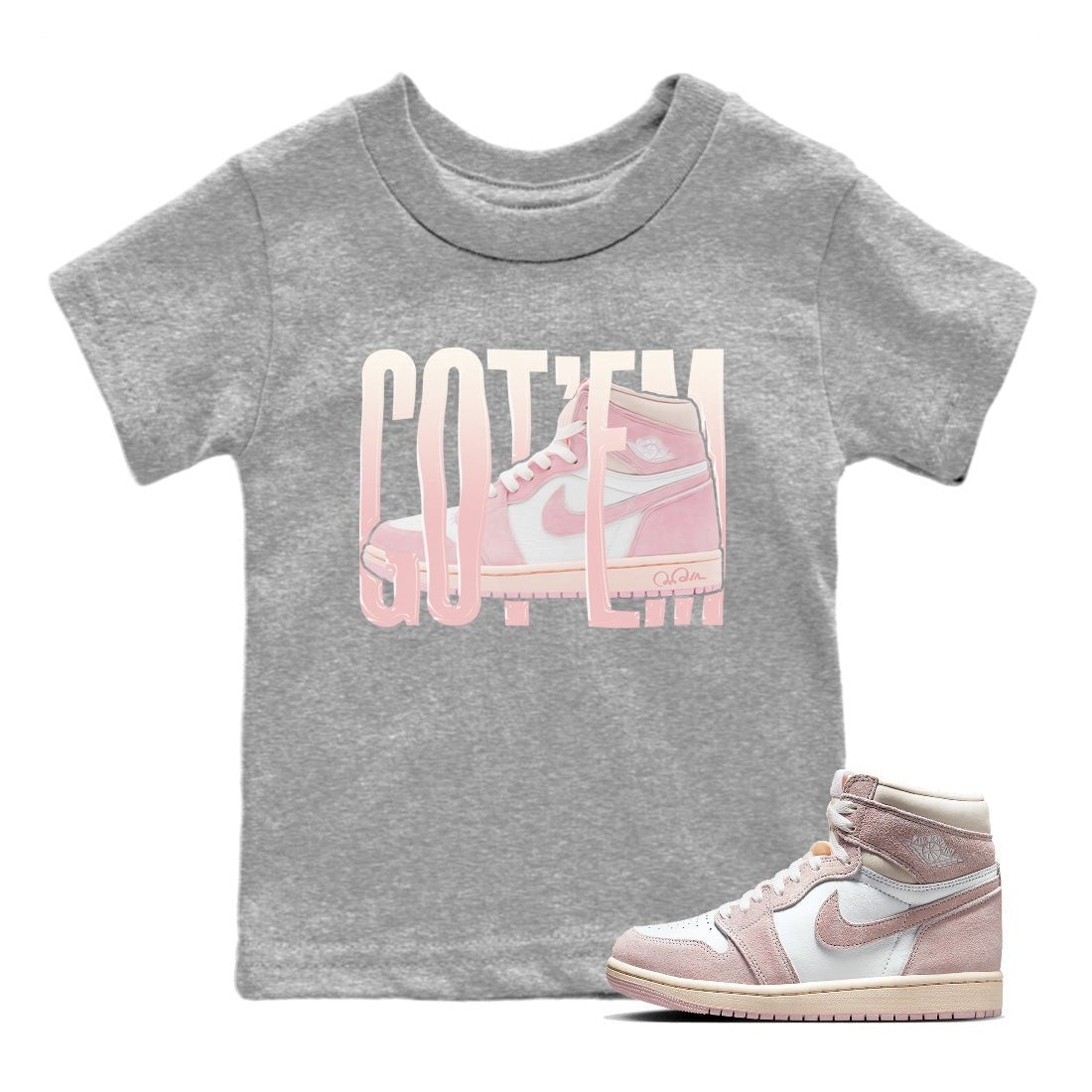 Air Jordan 1 Washed Pink Wiggling Gotem Baby and Kids Sneaker Tees Air Jordan 1 Washed Pink Kids Sneaker Tees Size Chart