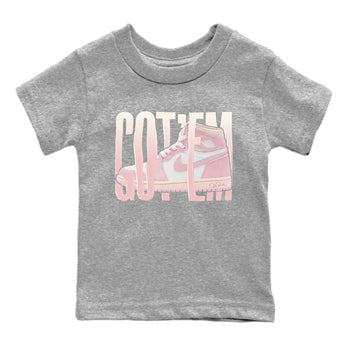 AJ1 Retro High OG Washed Pink Sneaker Match Tees Wiggling Gotem Sneaker Tees AJ1 Retro High OG Washed Pink Sneaker Release Tees Kids Shirts Heather Grey 2