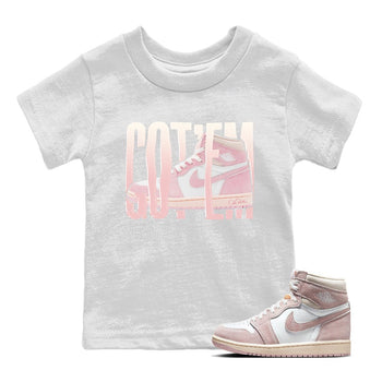 AJ1 Retro High OG Washed Pink Sneaker Match Tees Wiggling Gotem Sneaker Tees AJ1 Retro High OG Washed Pink Sneaker Release Tees Kids Shirts White 1