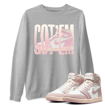 AJ1 Retro High OG Washed Pink Sneaker Match Tees Wiggling Gotem Sneaker Tees AJ1 Retro High OG Washed Pink Sneaker Release Tees Unisex Shirts Heather Grey 1