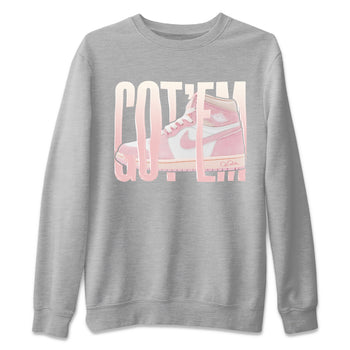 AJ1 Retro High OG Washed Pink Sneaker Match Tees Wiggling Gotem Sneaker Tees AJ1 Retro High OG Washed Pink Sneaker Release Tees Unisex Shirts Heather Grey 2