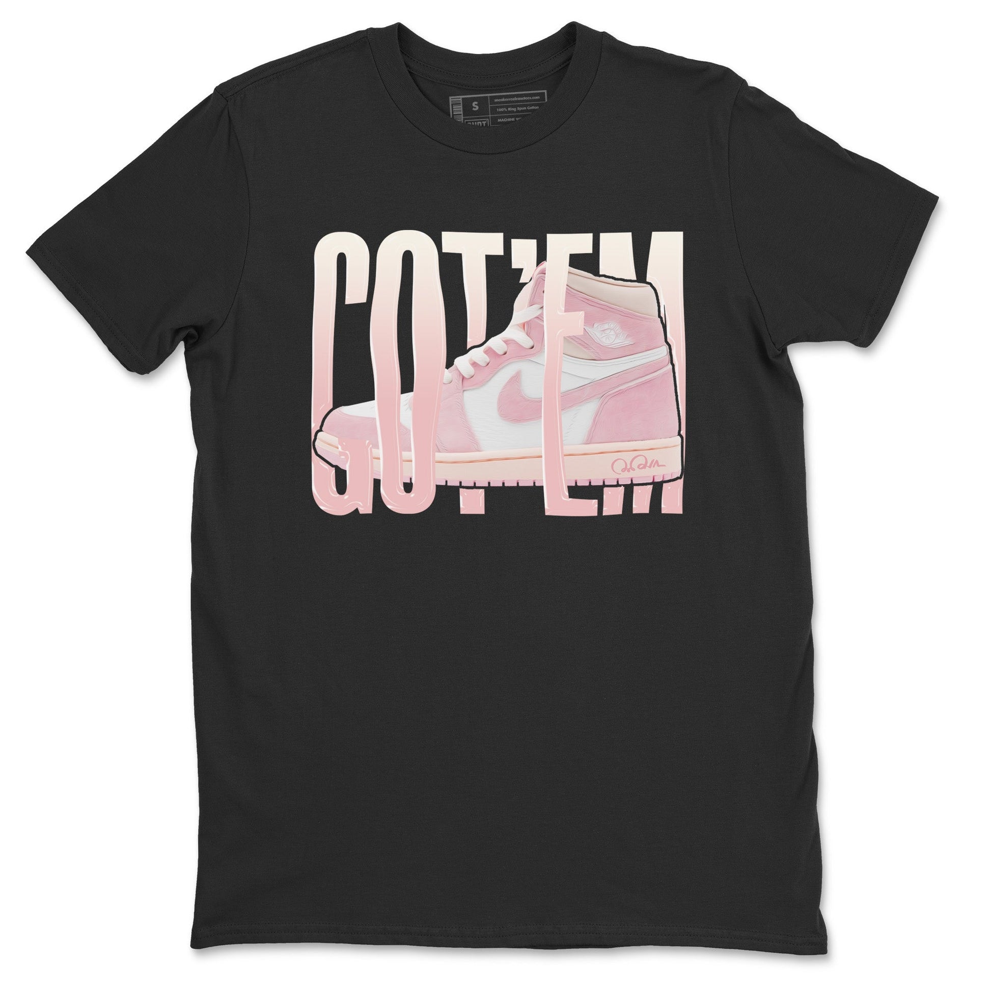 AJ1 Retro High OG Washed Pink Sneaker Match Tees Wiggling Gotem Sneaker Tees AJ1 Retro High OG Washed Pink Sneaker Release Tees Unisex Shirts Black 2