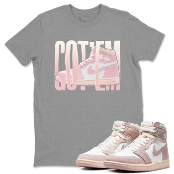 Air Jordan 1 Washed Pink Wiggling Gotem Crew Neck Sneaker Tees AJ1 Retro High OG Washed Pink Sneaker T-Shirts Size Chart