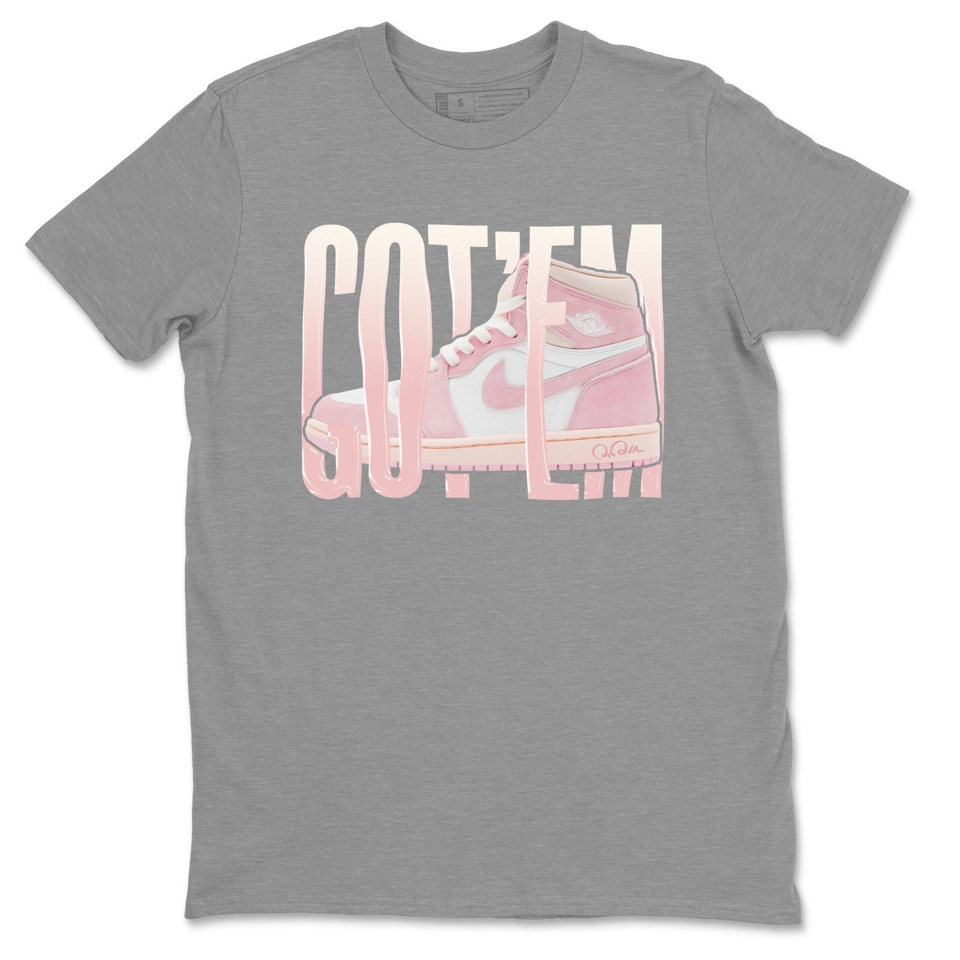 AJ1 Retro High OG Washed Pink Sneaker Match Tees Wiggling Gotem Sneaker Tees AJ1 Retro High OG Washed Pink Sneaker Release Tees Unisex Shirts Heather Grey 2