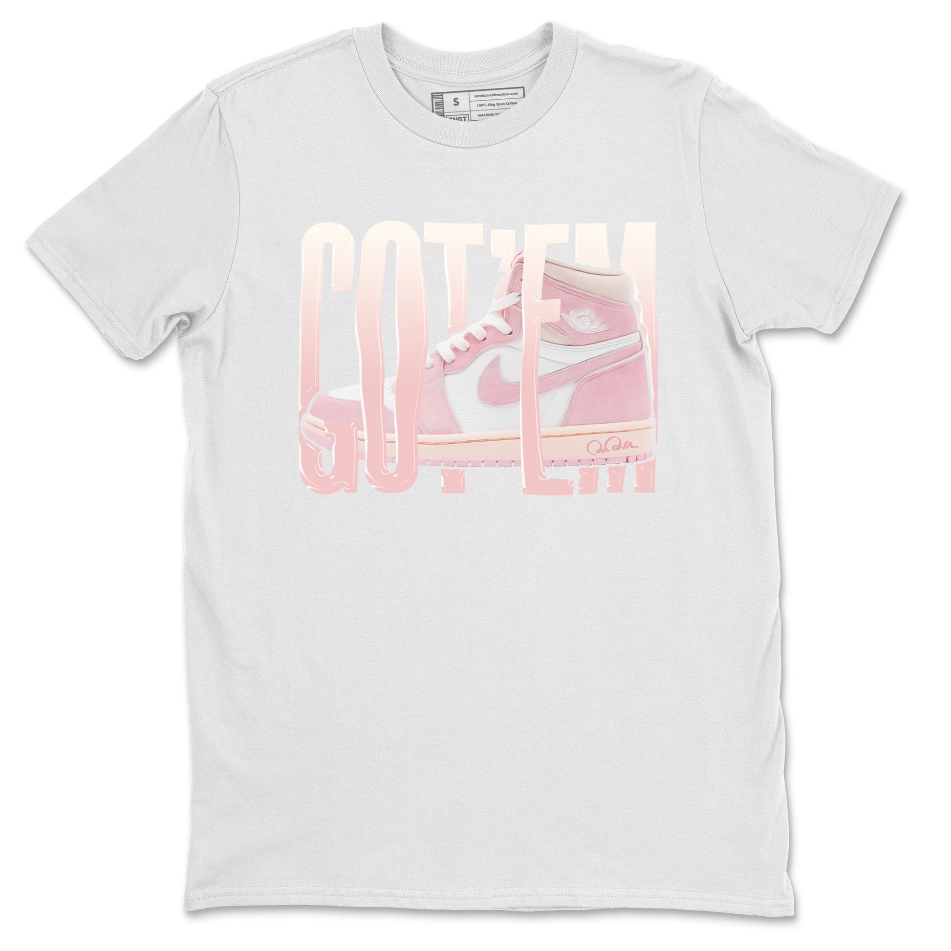 AJ1 Retro High OG Washed Pink Sneaker Match Tees Wiggling Gotem Sneaker Tees AJ1 Retro High OG Washed Pink Sneaker Release Tees Unisex Shirts White 2