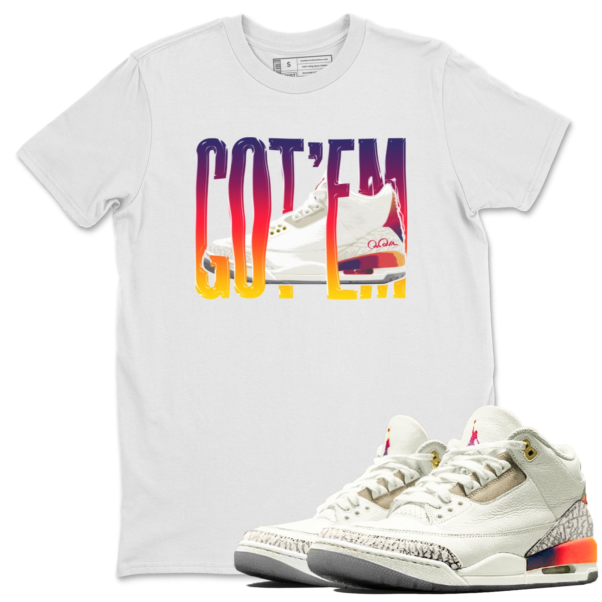 Air Jordan 3 J Balvin shirt to match jordans Wiggling Gottem sneaker tees AJ3 Balvin  SNRT Sneaker Release Tees LGBTQ Gay Pride T-Shirt Unisex White 1 T-Shirt