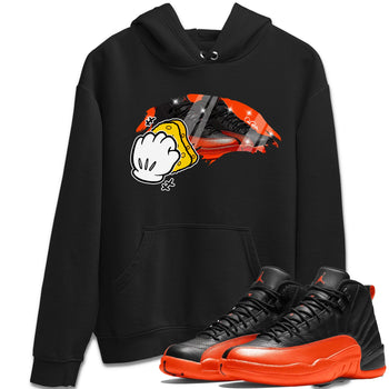 Air Jordan 12 Brilliant Orange Sneaker Match Tees Wiping Sneaker Tees AJ12 Brilliant Orange Sneaker Release Tees Unisex Shirts Black 1