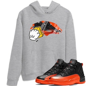Air Jordan 12 Brilliant Orange Sneaker Match Tees Wiping Sneaker Tees AJ12 Brilliant Orange Sneaker Release Tees Unisex Shirts Heather Grey 1
