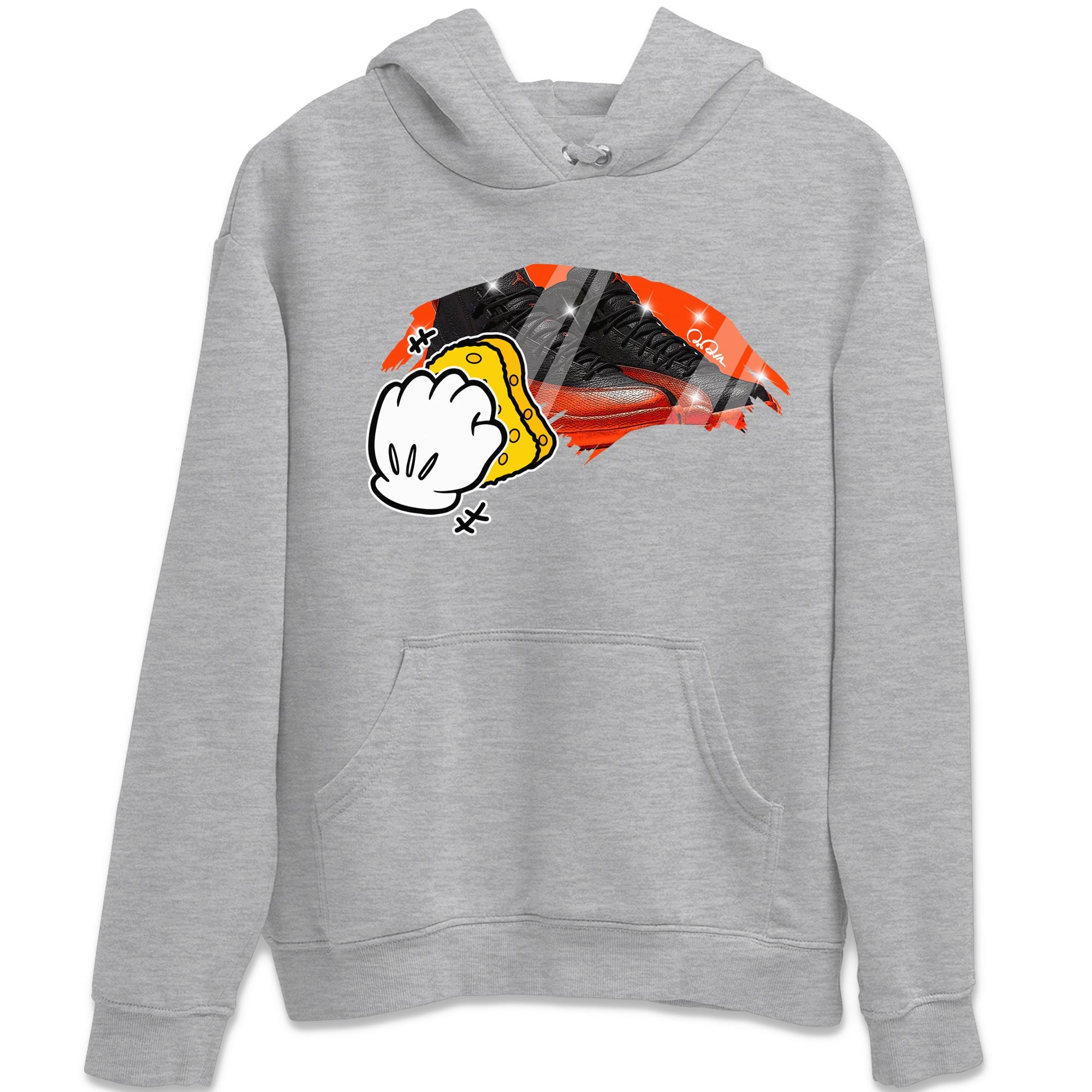 Air Jordan 12 Brilliant Orange Sneaker Match Tees Wiping Sneaker Tees AJ12 Brilliant Orange Sneaker Release Tees Unisex Shirts Heather Grey 2