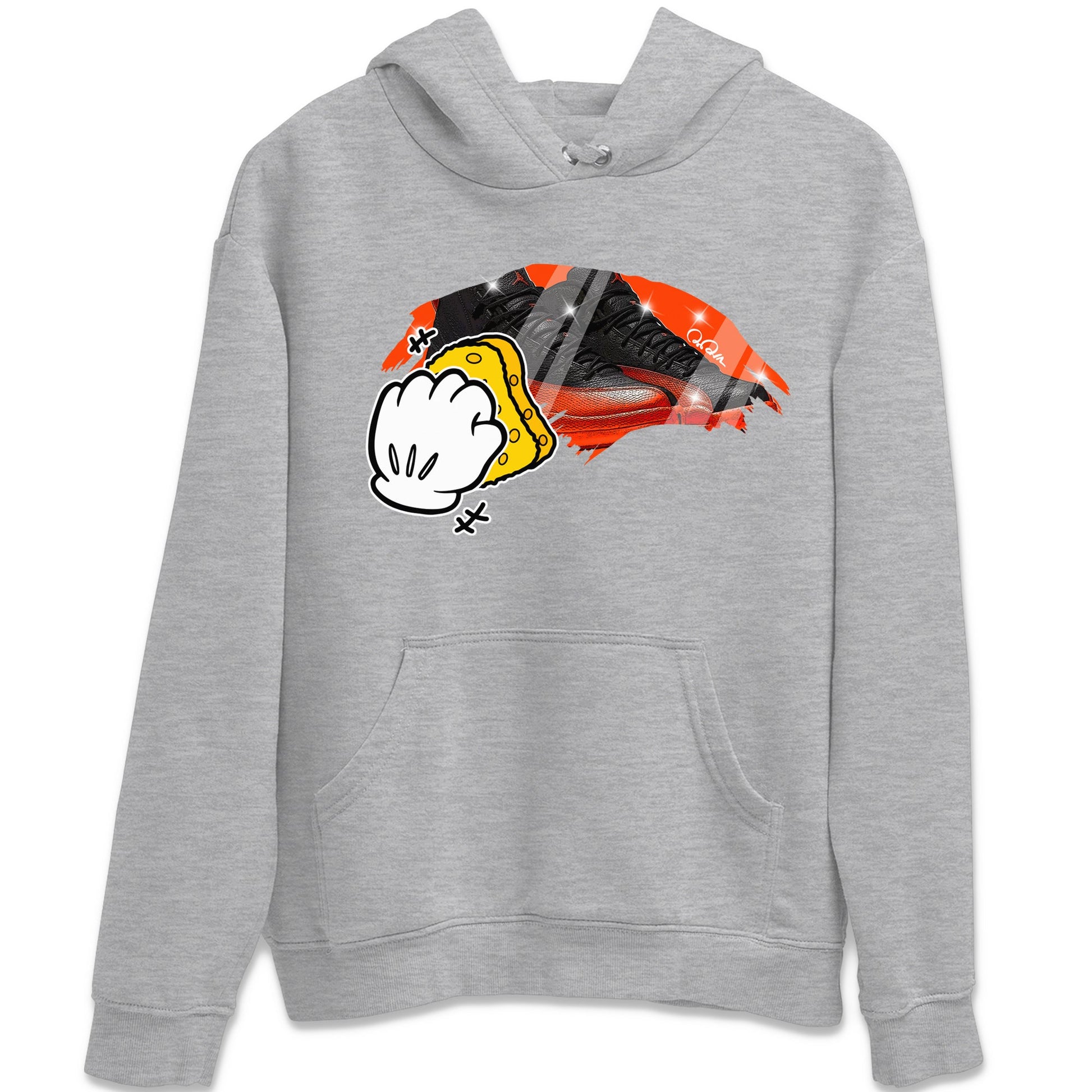 Air Jordan 12 Brilliant Orange Sneaker Match Tees Wiping Sneaker Tees AJ12 Brilliant Orange Sneaker Release Tees Unisex Shirts Heather Grey 2