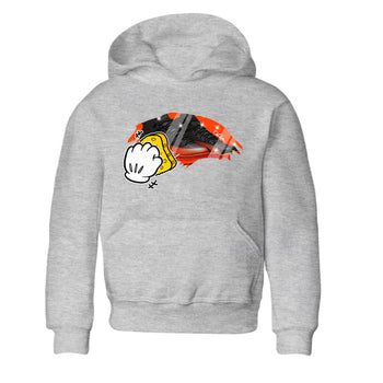 Air Jordan 12 Brilliant Orange Sneaker Match Tees Wiping Sneaker Tees AJ12 Brilliant Orange Sneaker Release Tees Kids Shirts Heather Grey 2