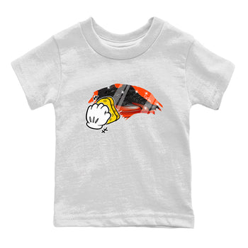 Air Jordan 12 Brilliant Orange Sneaker Match Tees Wiping Sneaker Tees AJ12 Brilliant Orange Sneaker Release Tees Kids Shirts White 2