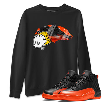 Air Jordan 12 Brilliant Orange Sneaker Match Tees Wiping Sneaker Tees AJ12 Brilliant Orange Sneaker Release Tees Unisex Shirts Black 1