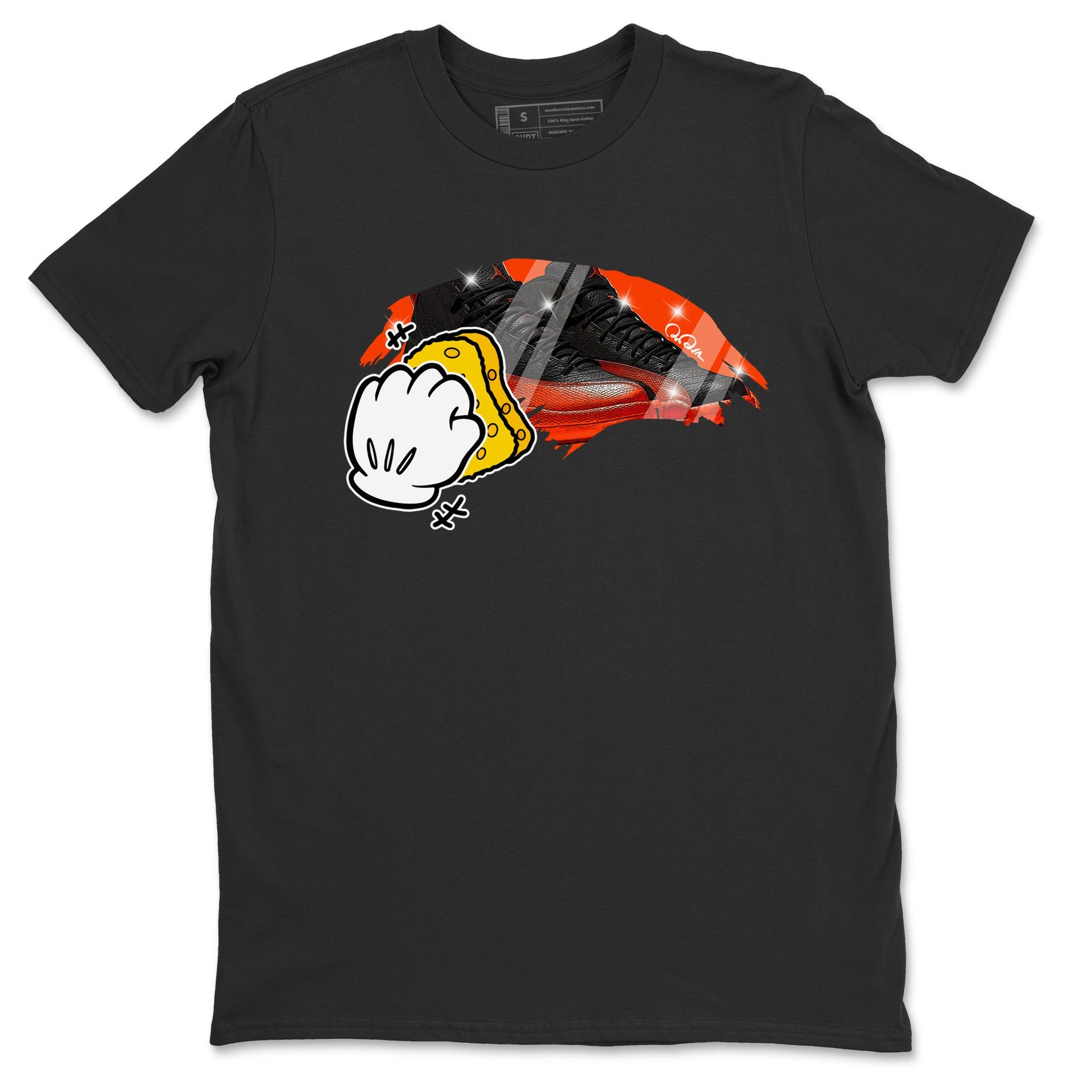 Air Jordan 12 Brilliant Orange Sneaker Match Tees Wiping Sneaker Tees AJ12 Brilliant Orange Sneaker Release Tees Unisex Shirts Black 2