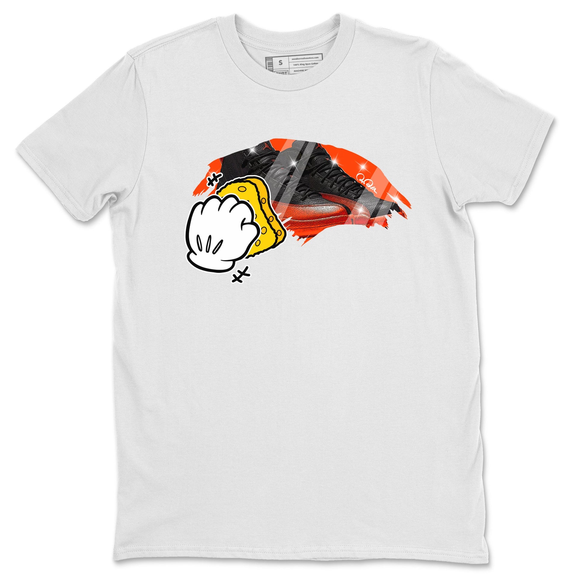 Air Jordan 12 Brilliant Orange Sneaker Match Tees Wiping Sneaker Tees AJ12 Brilliant Orange Sneaker Release Tees Unisex Shirts White 2