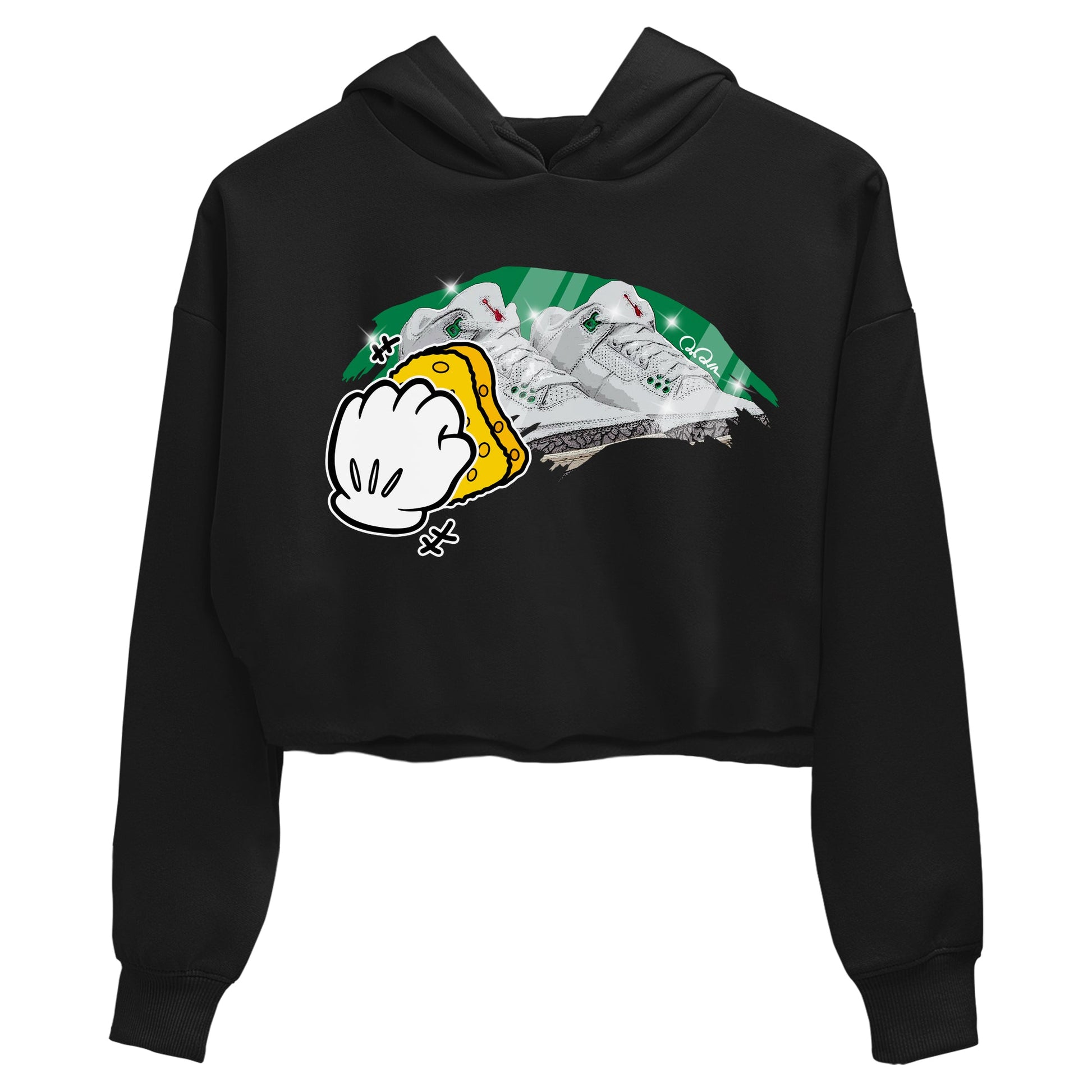 Air Jordan 3 Lucky Green Sneaker Match Tees Wiping Sneaker Tees AJ3 Lucky Green Sneaker Release Tees Women's Shirts Black 2