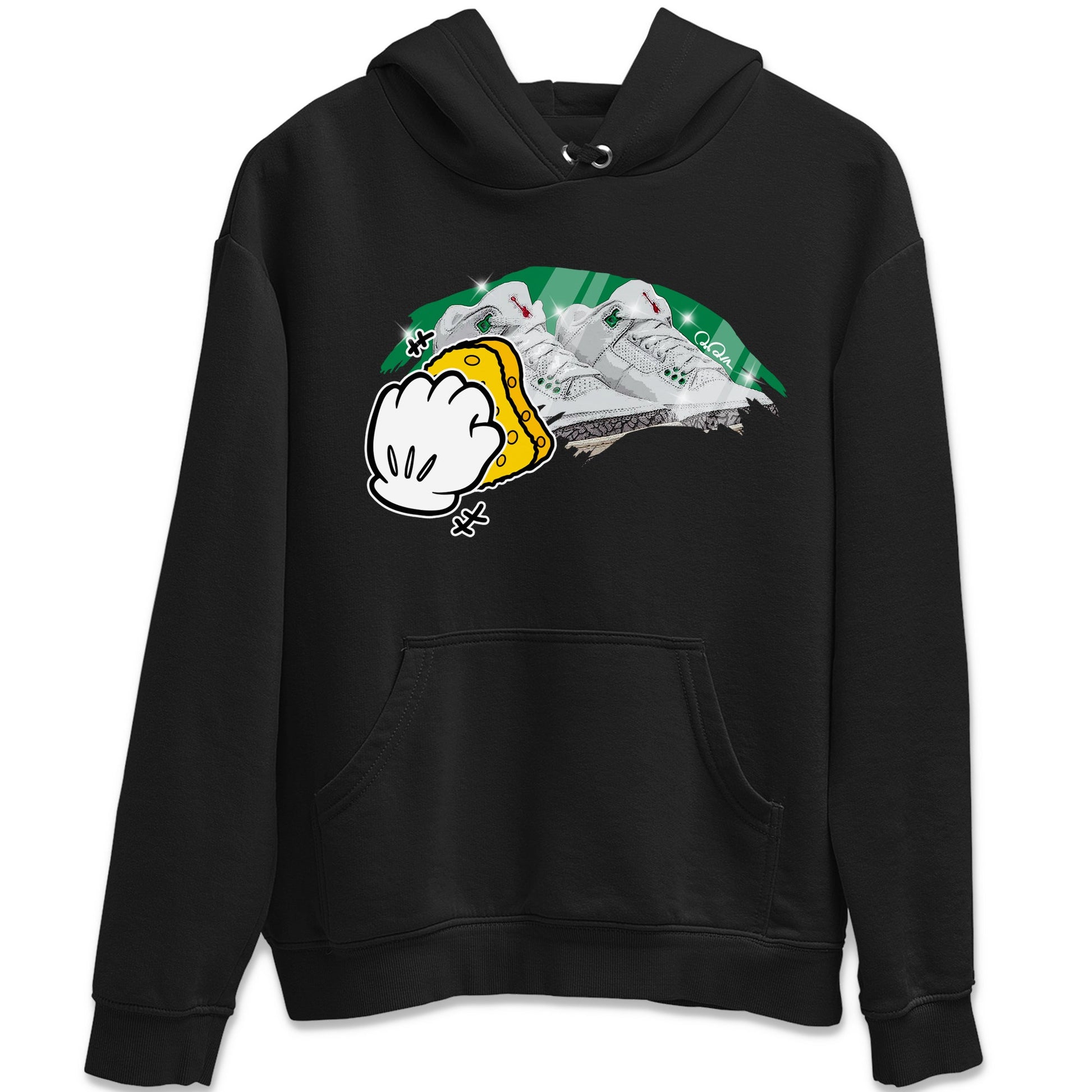 Air Jordan 3 Lucky Green Sneaker Match Tees Wiping Sneaker Tees AJ3 Lucky Green Sneaker Release Tees Unisex Shirts Black 2