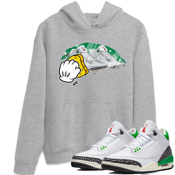 Air Jordan 3 Lucky Green Sneaker Match Tees Wiping Sneaker Tees AJ3 Lucky Green Sneaker Release Tees Unisex Shirts Heather Grey 1