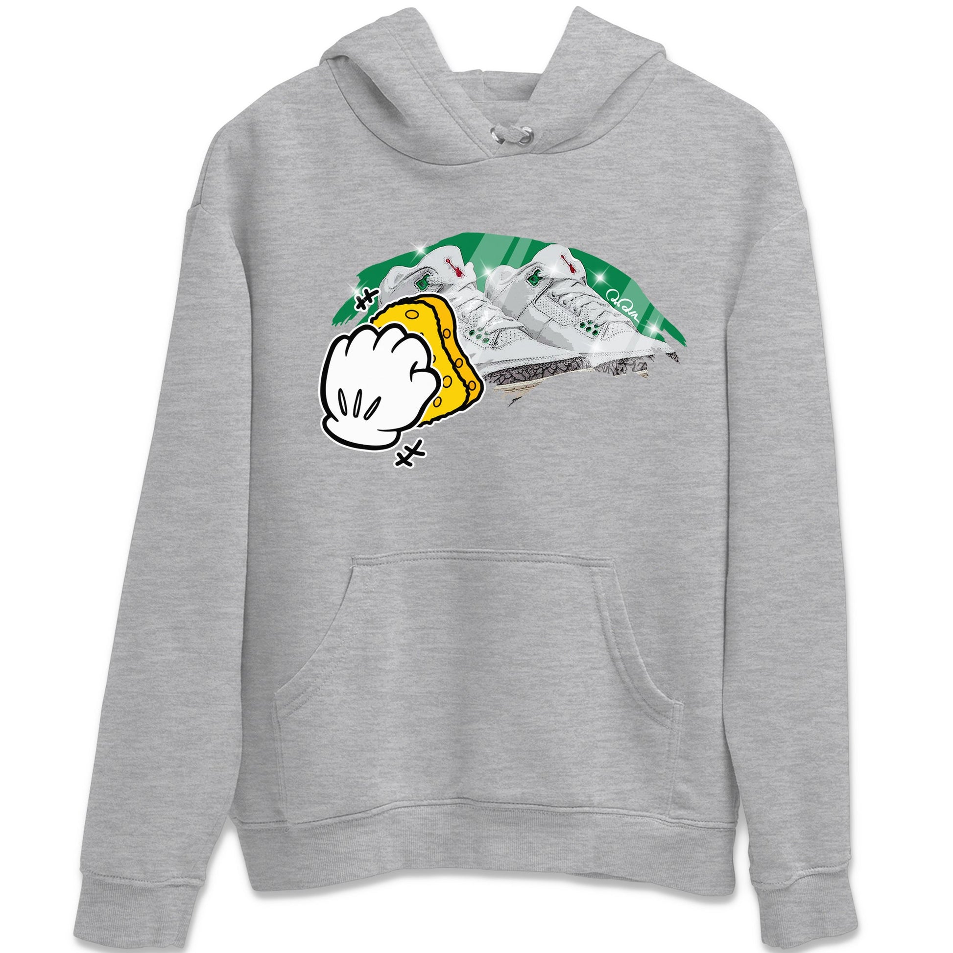 Air Jordan 3 Lucky Green Sneaker Match Tees Wiping Sneaker Tees AJ3 Lucky Green Sneaker Release Tees Unisex Shirts Heather Grey 2