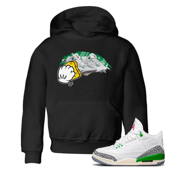 Air Jordan 3 Lucky Green Sneaker Match Tees Wiping Sneaker Tees AJ3 Lucky Green Sneaker Release Tees Kids Shirts Black 1