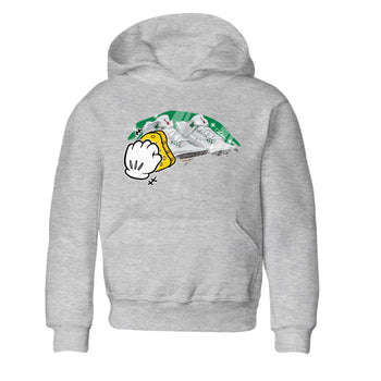 Air Jordan 3 Lucky Green Sneaker Match Tees Wiping Sneaker Tees AJ3 Lucky Green Sneaker Release Tees Kids Shirts Heather Grey 2