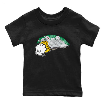 Air Jordan 3 Lucky Green Sneaker Match Tees Wiping Sneaker Tees AJ3 Lucky Green Sneaker Release Tees Kids Shirts Black 2