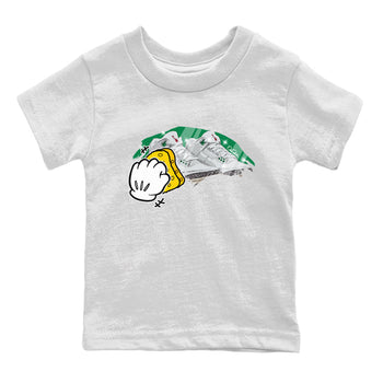 Air Jordan 3 Lucky Green Sneaker Match Tees Wiping Sneaker Tees AJ3 Lucky Green Sneaker Release Tees Kids Shirts White 2