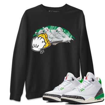 Air Jordan 3 Lucky Green Sneaker Match Tees Wiping Sneaker Tees AJ3 Lucky Green Sneaker Release Tees Unisex Shirts Black 1
