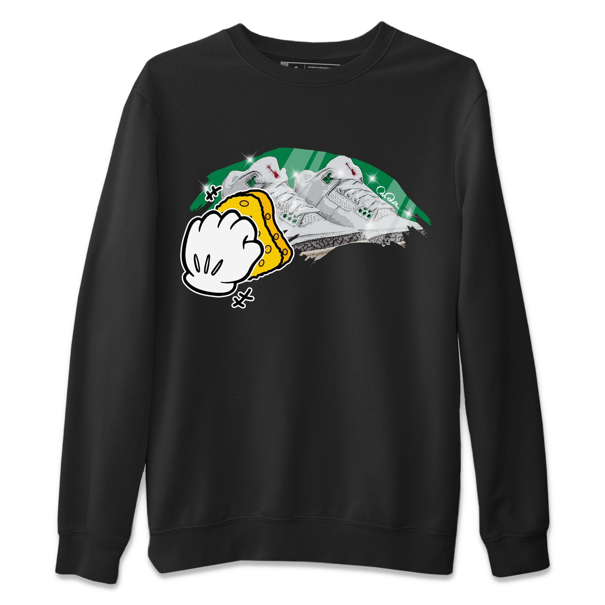 Air Jordan 3 Lucky Green Sneaker Match Tees Wiping Sneaker Tees AJ3 Lucky Green Sneaker Release Tees Unisex Shirts Black 2