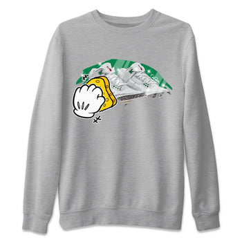 Air Jordan 3 Lucky Green Sneaker Match Tees Wiping Sneaker Tees AJ3 Lucky Green Sneaker Release Tees Unisex Shirts Heather Grey 2