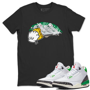 Air Jordan 3 Lucky Green Sneaker Match Tees Wiping Sneaker Tees AJ3 Lucky Green Sneaker Release Tees Unisex Shirts Black 1