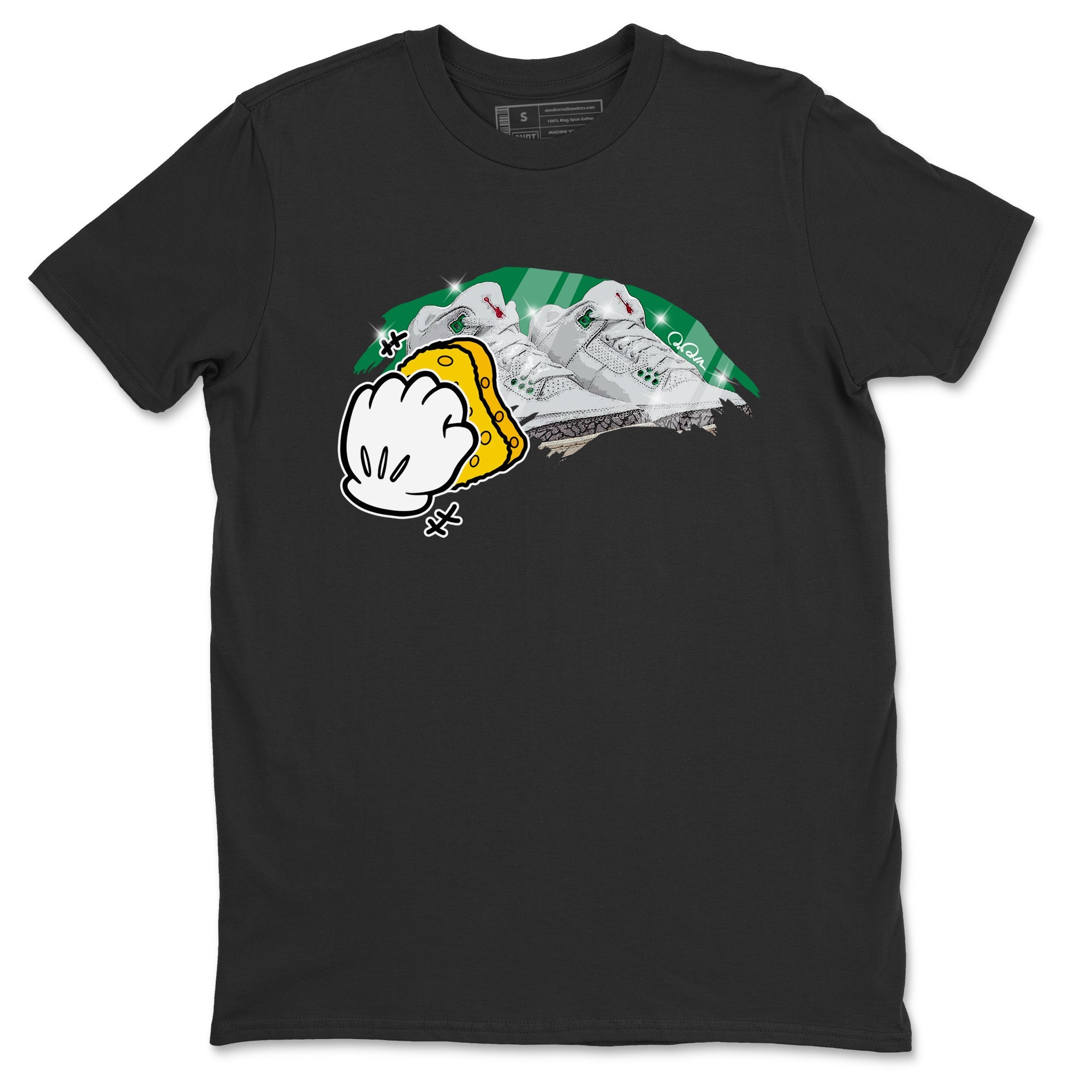 Air Jordan 3 Lucky Green Sneaker Match Tees Wiping Sneaker Tees AJ3 Lucky Green Sneaker Release Tees Unisex Shirts Black 2