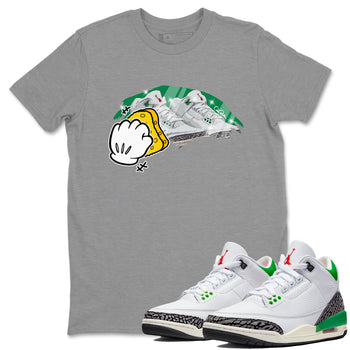 Air Jordan 3 Lucky Green Sneaker Match Tees Wiping Sneaker Tees AJ3 Lucky Green Sneaker Release Tees Unisex Shirts Heather Grey 1