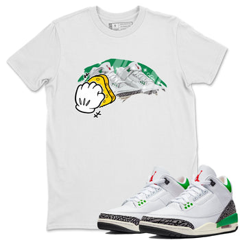 Air Jordan 3 Lucky Green Sneaker Match Tees Wiping Sneaker Tees AJ3 Lucky Green Sneaker Release Tees Unisex Shirts White 1