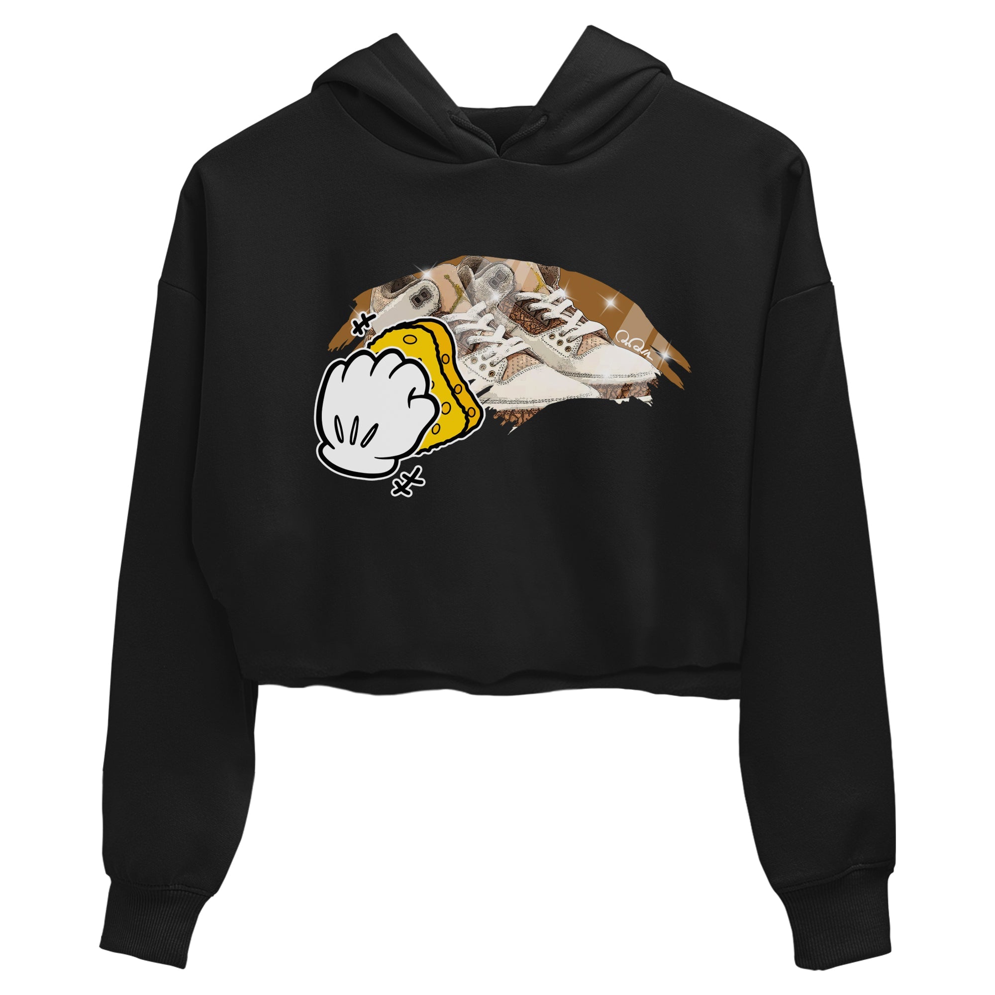 Air Jordan 3 Palomino Sneaker Match Tees Wiping Sneaker Tees AJ3 Palomino Sneaker Release Tees Women's Shirts Black 2