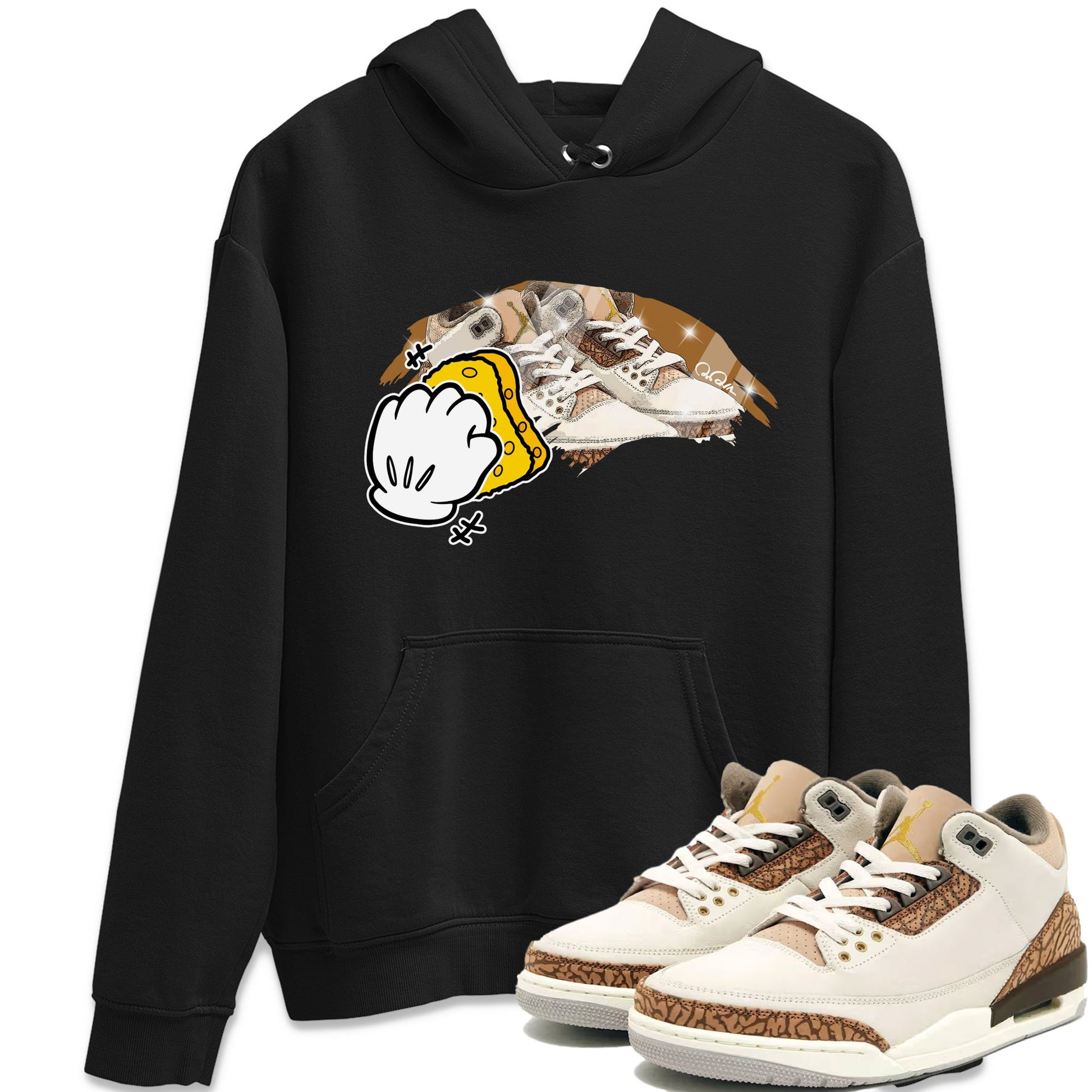 Air Jordan 3 Palomino Sneaker Match Tees Wiping Sneaker Tees AJ3 Palomino Sneaker Release Tees Unisex Shirts Black 1