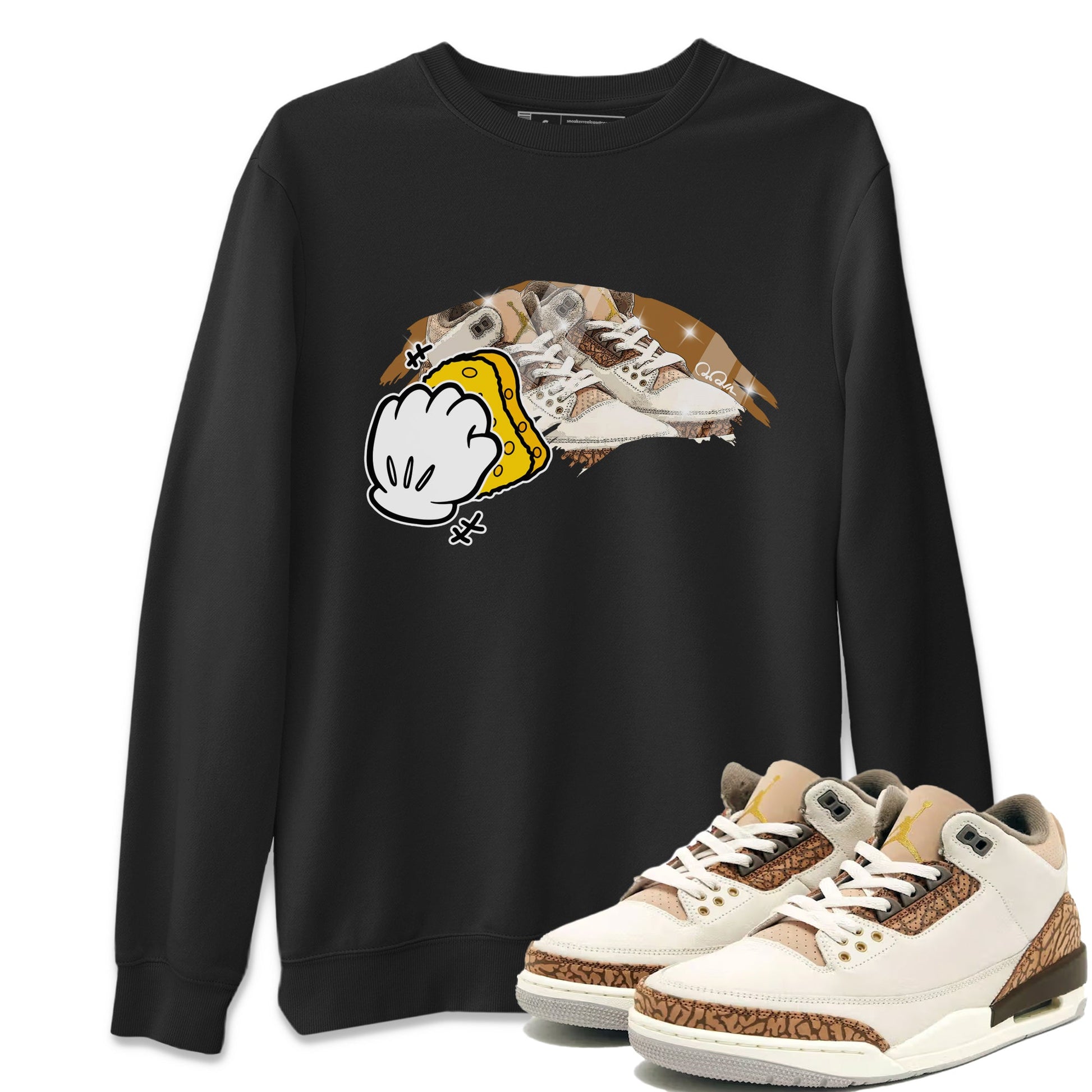Air Jordan 3 Palomino Sneaker Match Tees Wiping Sneaker Tees AJ3 Palomino Sneaker Release Tees Unisex Shirts Black 1