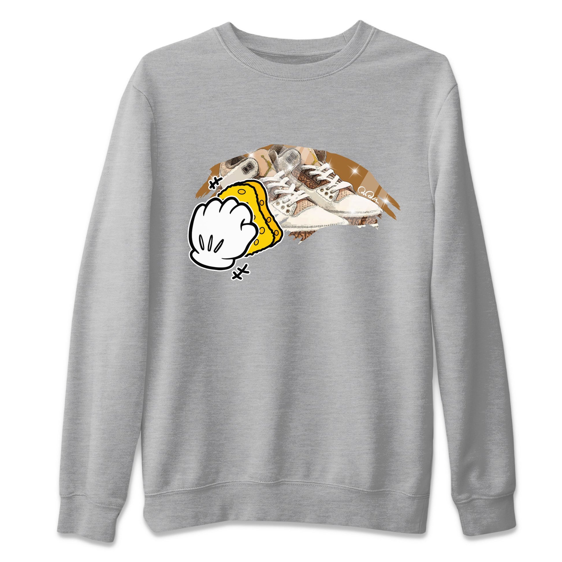 Air Jordan 3 Palomino Sneaker Match Tees Wiping Sneaker Tees AJ3 Palomino Sneaker Release Tees Unisex Shirts Heather Grey 2