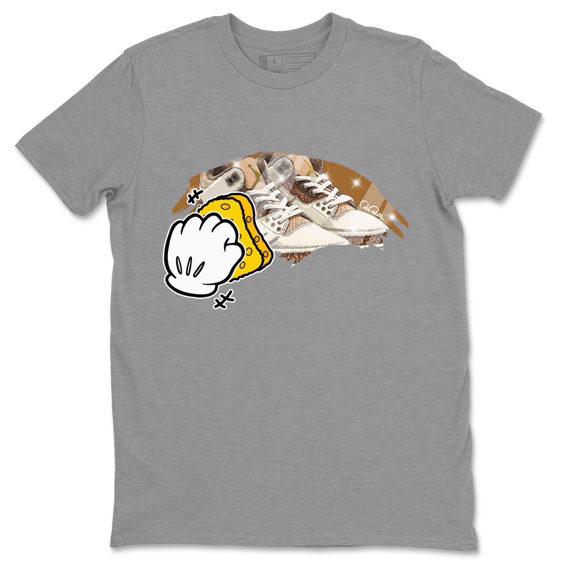 Air Jordan 3 Palomino Sneaker Match Tees Wiping Sneaker Tees AJ3 Palomino Sneaker Release Tees Unisex Shirts Heather Grey 2