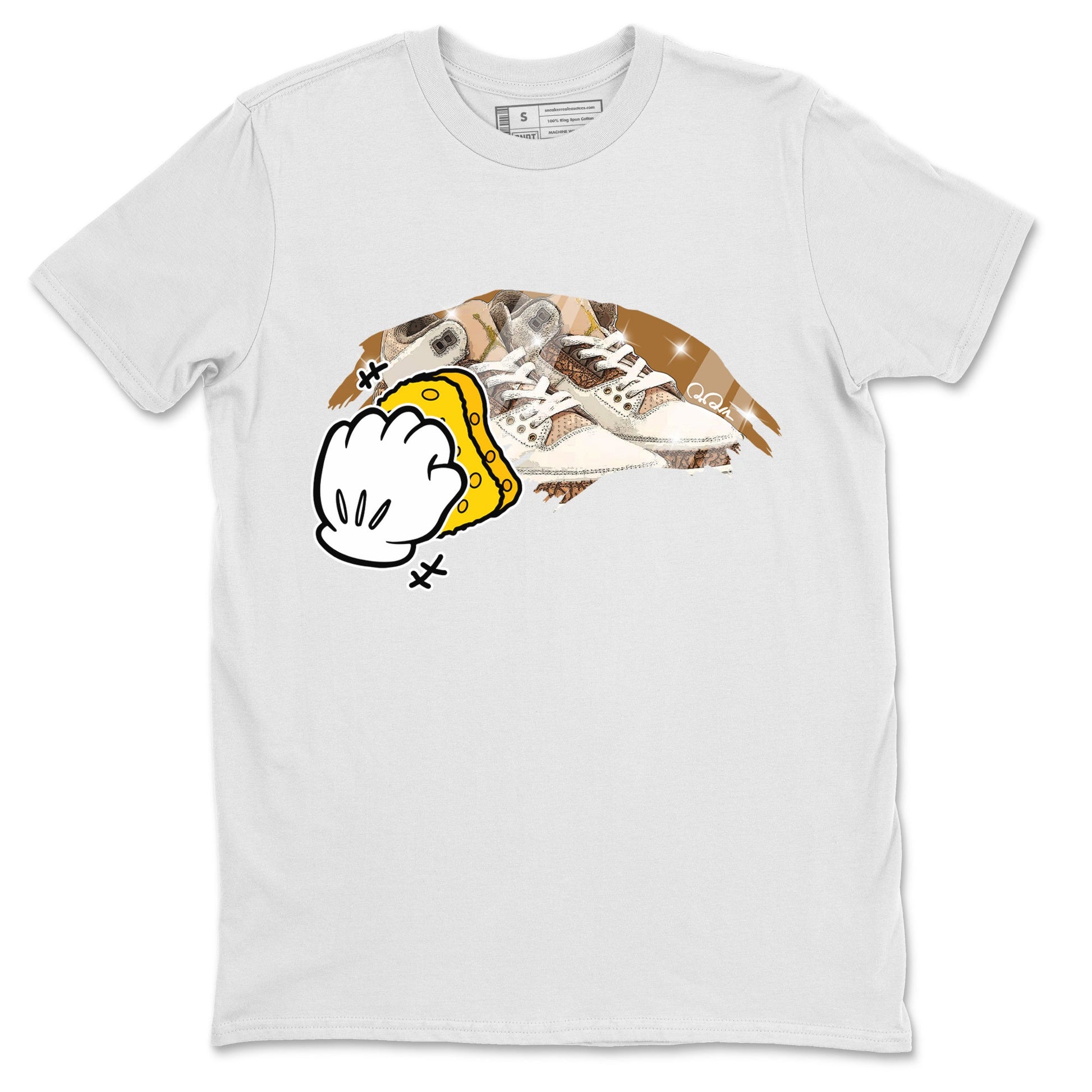 Air Jordan 3 Palomino Sneaker Match Tees Wiping Sneaker Tees AJ3 Palomino Sneaker Release Tees Unisex Shirts White 2