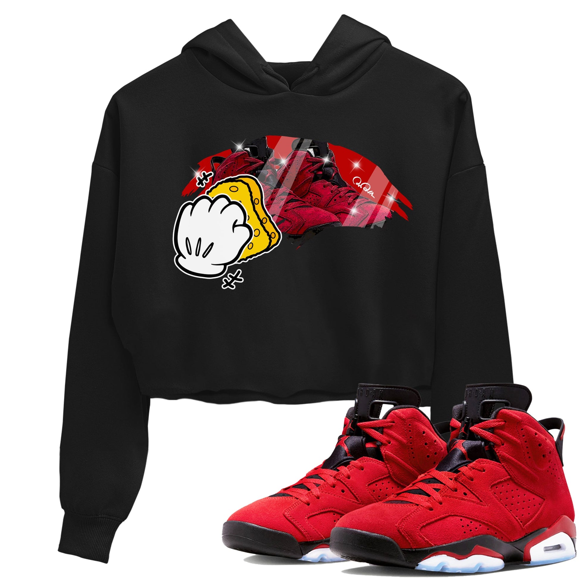 Air Jordan 6 Toro Bravo Sneaker Match Tees Wiping Sneaker Tees AJ6 Toro Bravo Sneaker Release Tees Women's Shirts Black 1
