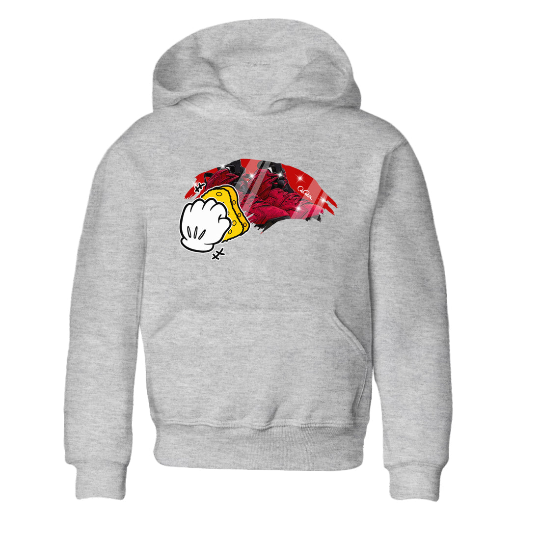 Air Jordan 6 Toro Bravo Sneaker Match Tees Wiping Sneaker Tees AJ6 Toro Bravo Sneaker Release Tees Kids Shirts Heather Grey 2