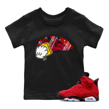Air Jordan 6 Toro Bravo Sneaker Match Tees Wiping Sneaker Tees AJ6 Toro Bravo Sneaker Release Tees Kids Shirts Black 1