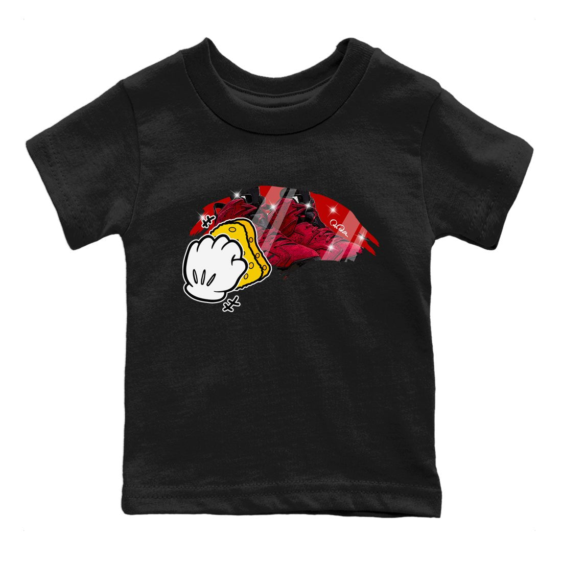 Air Jordan 6 Toro Bravo Sneaker Match Tees Wiping Sneaker Tees AJ6 Toro Bravo Sneaker Release Tees Kids Shirts Black 2