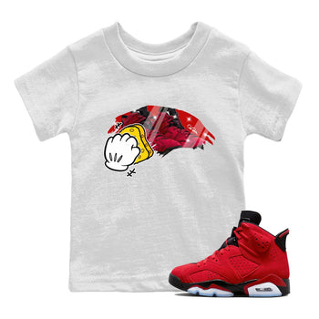 Air Jordan 6 Toro Bravo Sneaker Match Tees Wiping Sneaker Tees AJ6 Toro Bravo Sneaker Release Tees Kids Shirts White 1