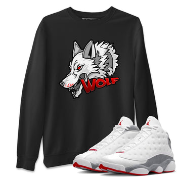 Air Jordan 13 Wolf Grey Sneaker Match Tees Wolf Head Sneaker Tees AJ13 Wolf Grey Sneaker Release Tees Unisex Shirts Black 1