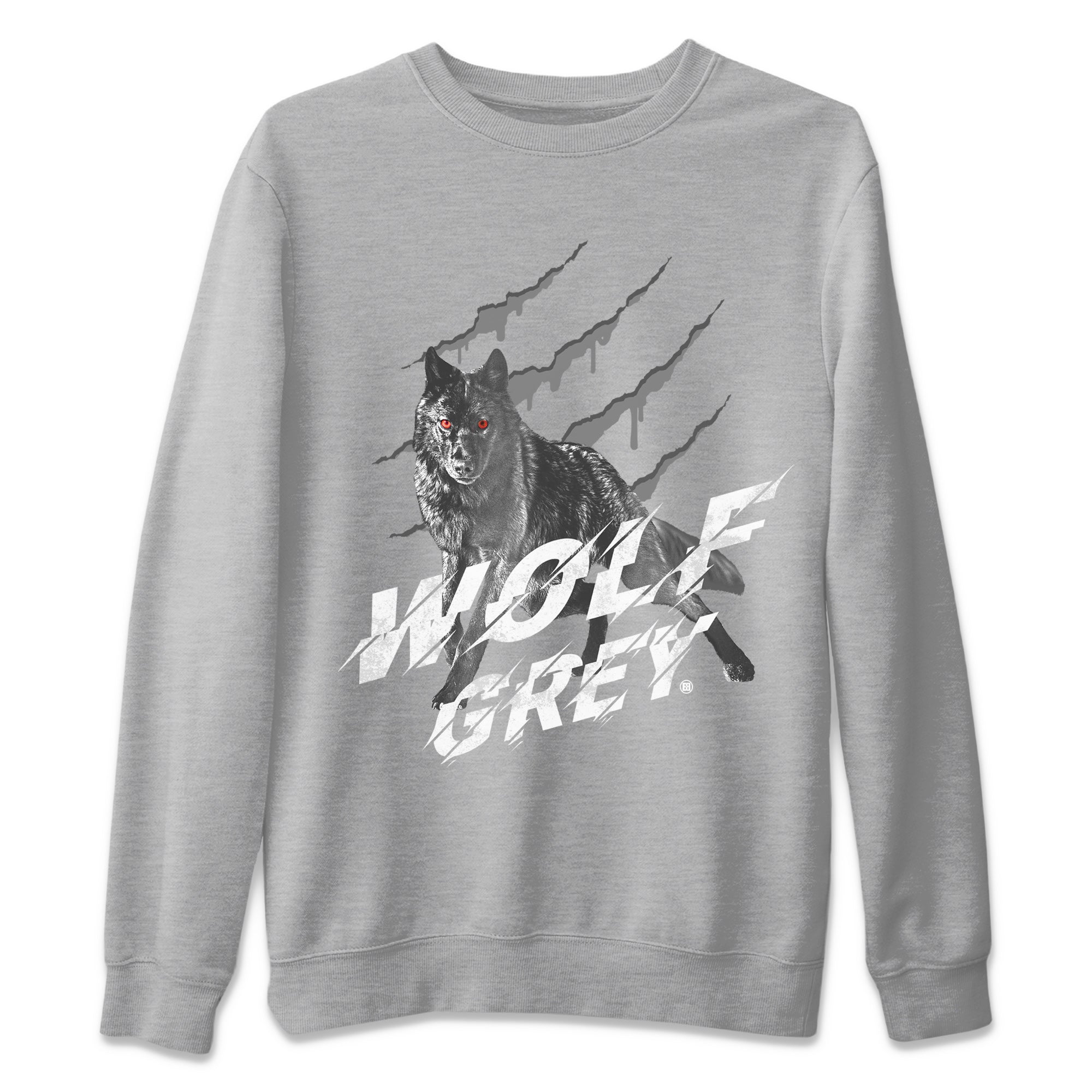 Air Jordan 13 Wolf Grey Sneaker Match Tees Wolf Scratch Sneaker Tees Air Jordan 13 Retro Wolf Grey T-Shirt Unisex Shirts Heather Grey 2