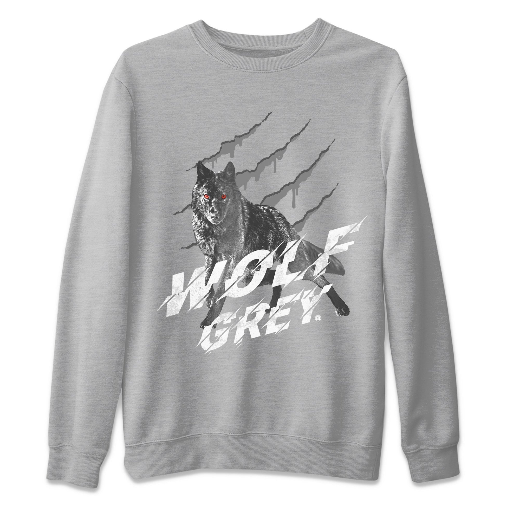Air Jordan 13 Wolf Grey Sneaker Match Tees Wolf Scratch Sneaker Tees Air Jordan 13 Retro Wolf Grey T-Shirt Unisex Shirts Heather Grey 2